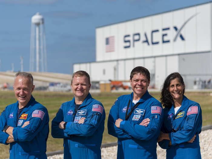 The four active astronauts in what