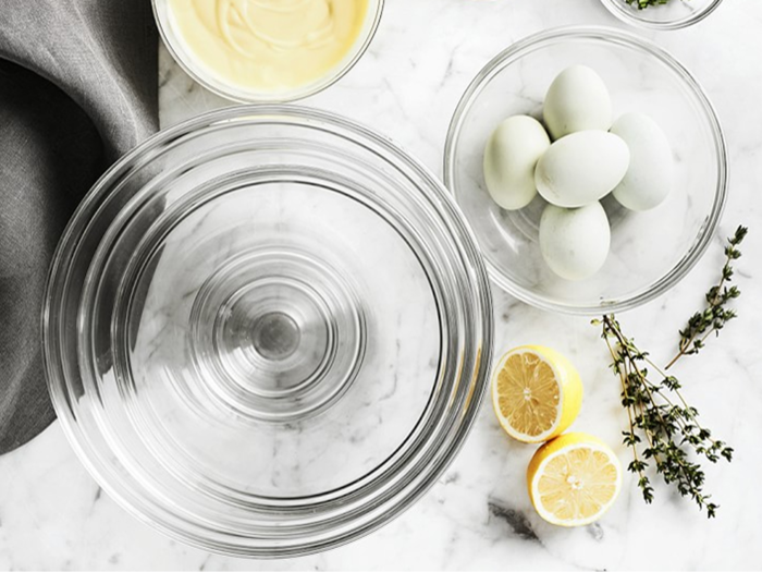 A set of glass bowls for all of their cooking needs