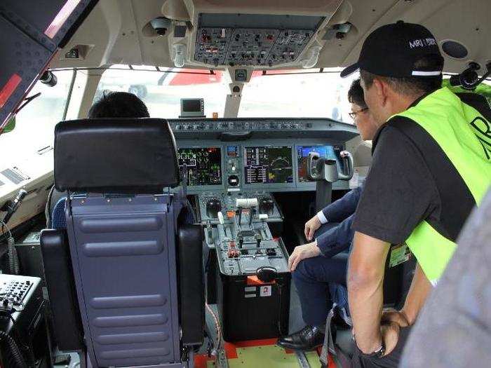 Up front, the MRJ is equipped with Rockwell Collins