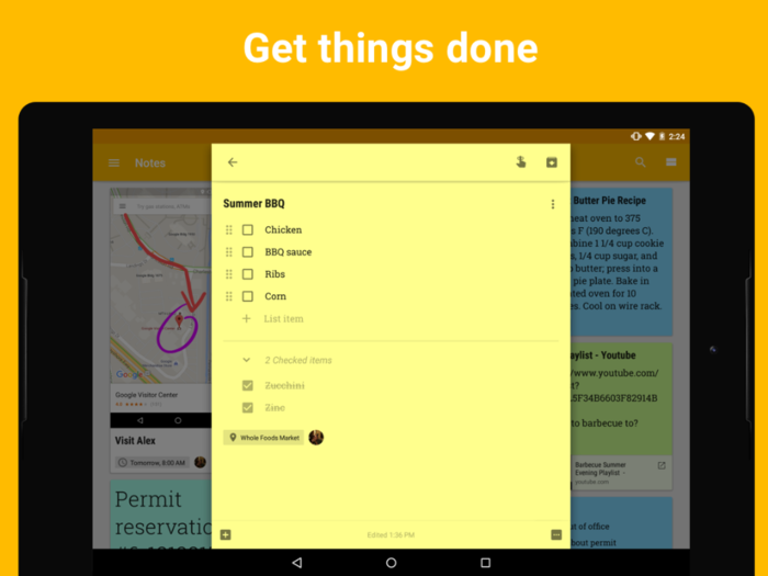 BEST FOR LISTS: Google Keep