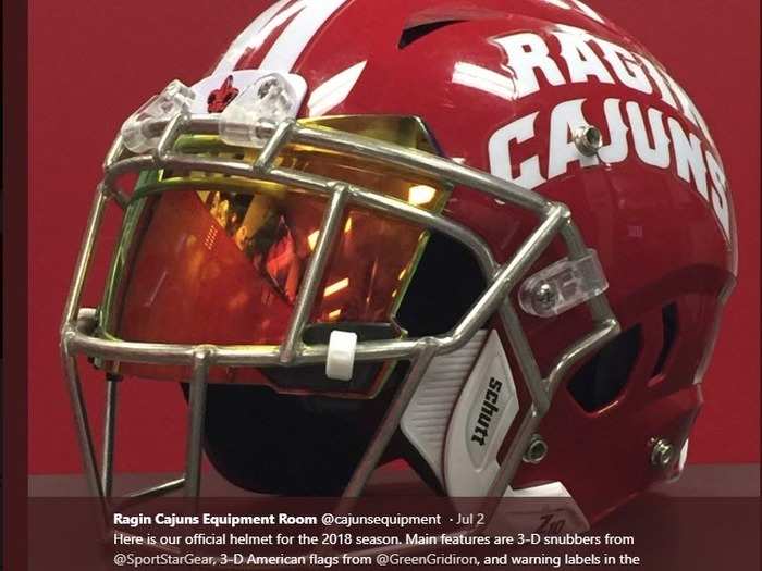 LOUISIANA-LAFAYETTE — New helmet for the Ragin