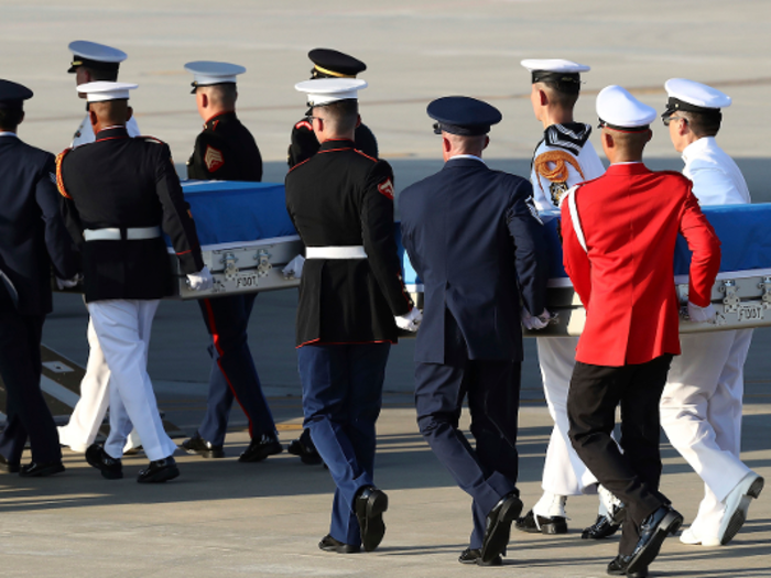 Over 7,700 US troops are still unaccounted for from the Korea War. Around 5,300 US remains are believed to be in North Korea.