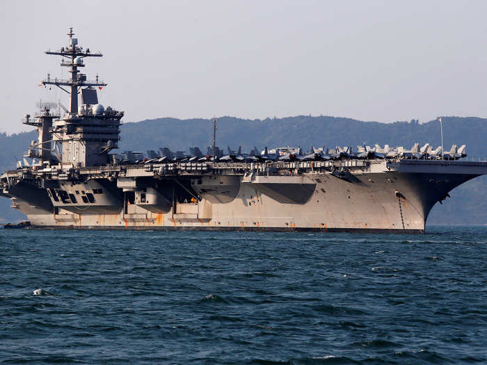 The Vinson finished at three-month deployment in the western Pacific in April — a trip that included the first visit by a US aircraft carrier to Vietnam since the end of the Vietnam War. More recently, the Vinson took part in the multinational Rim of the Pacific exercises off Hawaii.