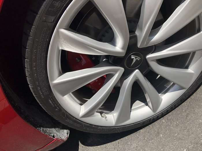 The car also had 20-inch performance wheels as an upgrade, along with stouter brakes, hence the red calipers, and two-piece discs. The tires were Michelin Pilot Sport 4S