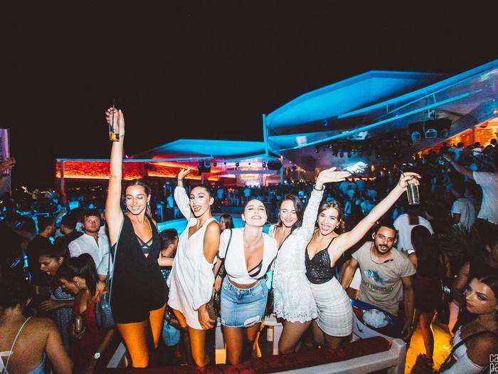 The top place to party in Mykonos until the wee hours (and the one that put the island on the map) is Cavo Paradiso, a 2,000-person open-air club on a cliff overlooking the Aegean.