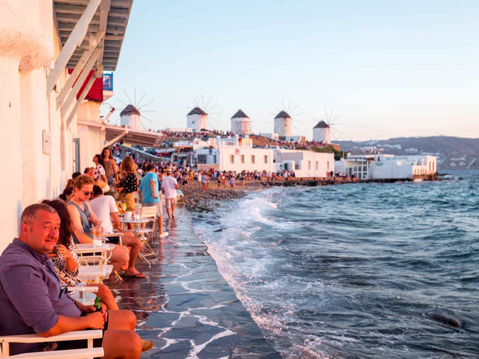 The most popular place to watch the sunset is Little Venice, a row of fishing houses that line the waterfront.