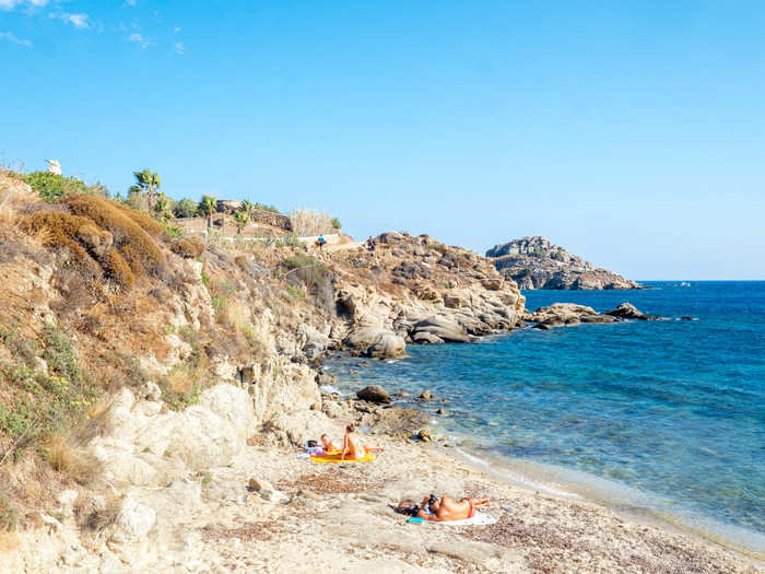 Along the way, there was this little strip of sand that I later learned is called Hidden Beach. There were a few people hanging on their towels and blankets. It looked like a nice, secluded place to enjoy the day.