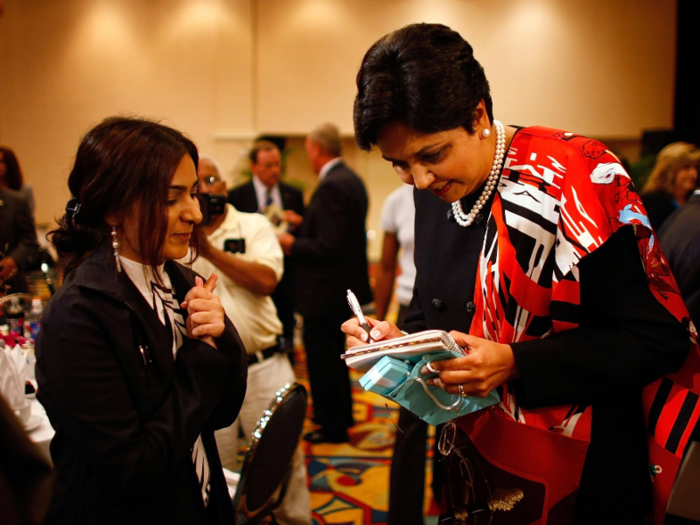 Through her 20s and 30s, Nooyi held strategic planning roles at the Boston Consulting Group, Motorola, and robotics company Asea Brown Boveri.