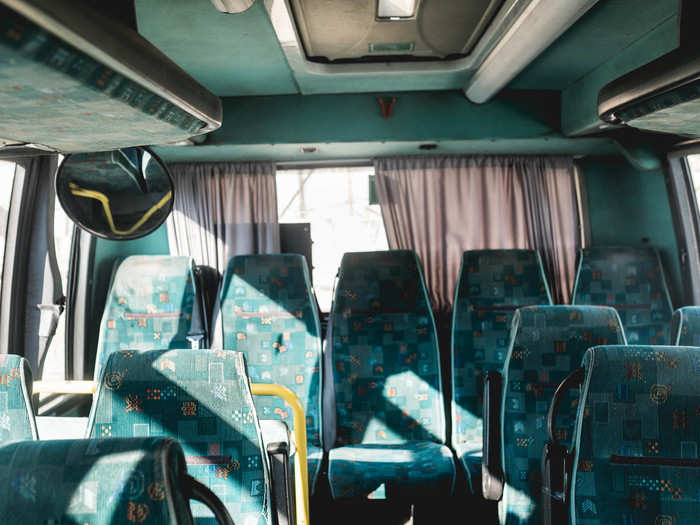 I was the first one on the bus so I got a nice window seat. Within five minutes, the bus was about 75% full and left.