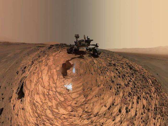 Curiosity, meanwhile, is still exploring the Gale Crater and searching for signs that life — in the form of microbes — used to exist there. The rover sent back this selfie from a drilling site called 