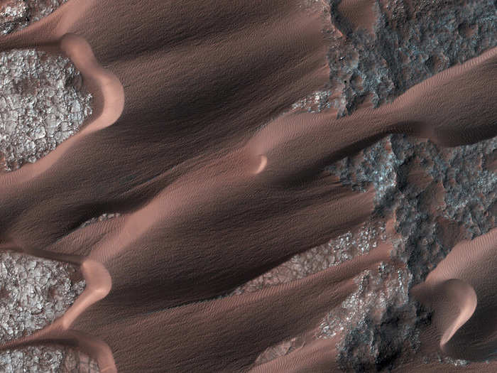 NASA regularly keeps an eye on the active dune field known as Nili Patera because it changes frequently. The Orbiter captured this shot of the region in 2014.