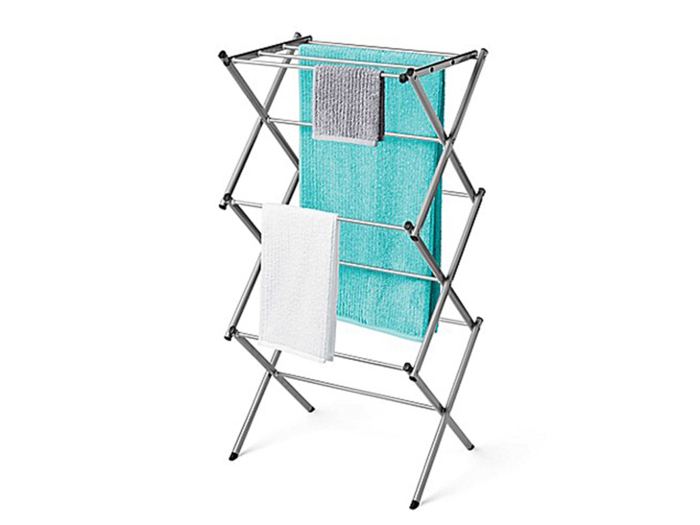 A drying rack that can be folded up for easy space-saving