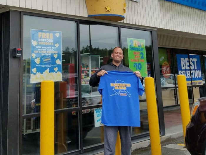 He even started selling t-shirts and shipping them around the world, as Blockbuster fans far and wide have sought out remnants of the video-rental chain.