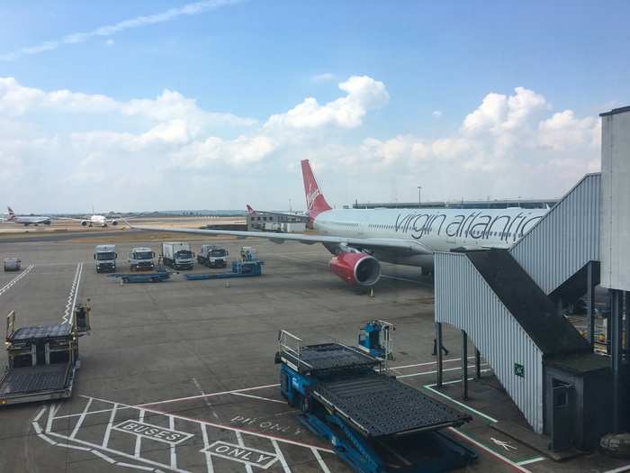 As I make my way through the labyrinth that is Terminal 3, I catch a glimpse of our plane.