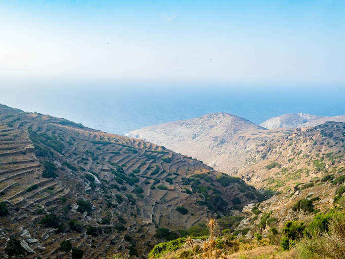 Every few miles, it seemed the entire landscape would change — not a small feat for an island as tiny as Tinos. Many of the mountain and hillsides seemed to be cut into terraces for farming. As I drove, the earthy smell of thyme carried on the wind.