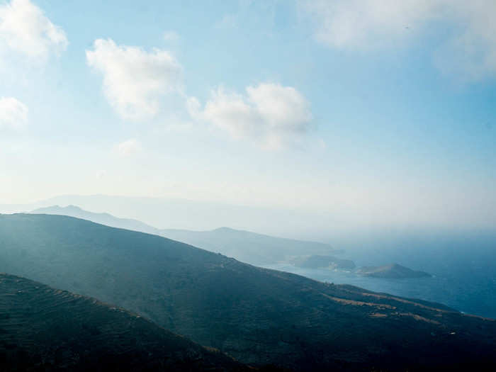 As I drove from Volax to the northern side of the island, I got a glimpse of the coast. The layering of hills and peaks sliding into the Mediterranean Sea was a sight to marvel over.