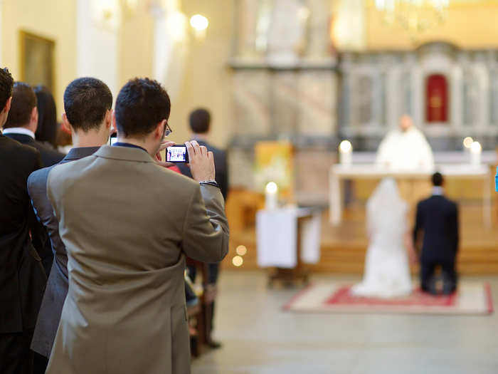 6. Is it appropriate to use my phone to take photos and videos during a wedding ceremony?