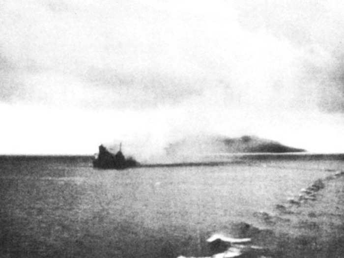 The HMAS Canberra also sunk, having taken about 24 8-inch and 4.7-inch hits.