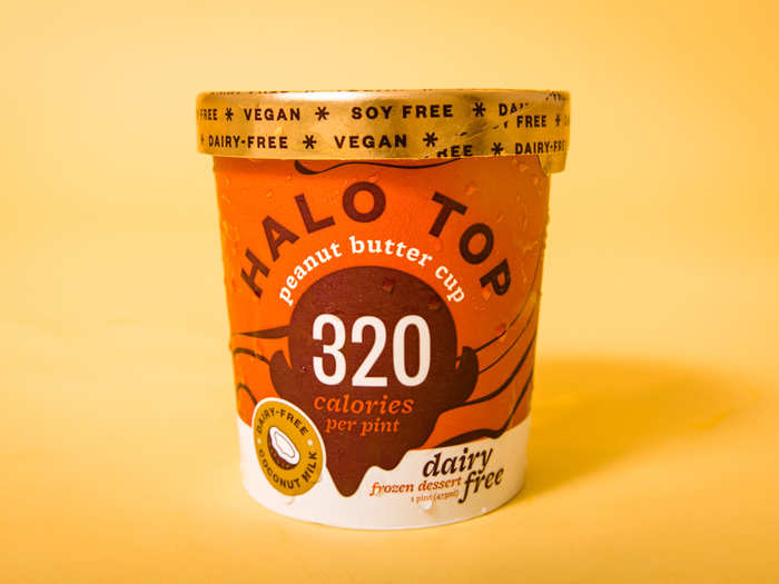 Next up was Halo Top. We tried the non-dairy peanut butter cup flavor, which is the most similar one we could find to P.B. Dough.