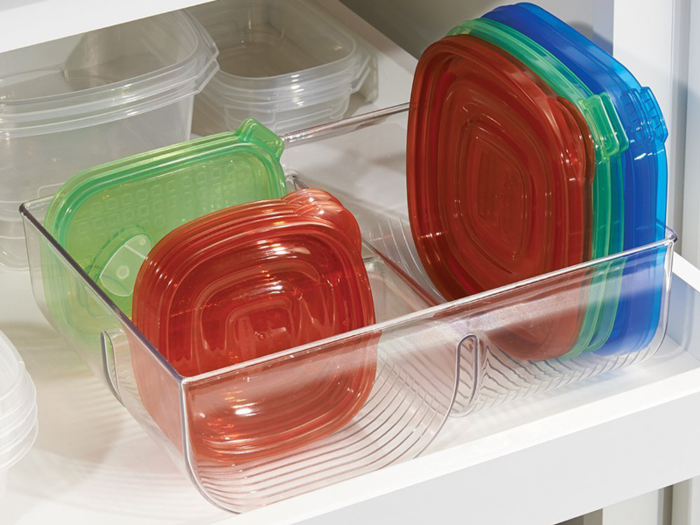 An organizer to keep your reusable plastic container lids tidy