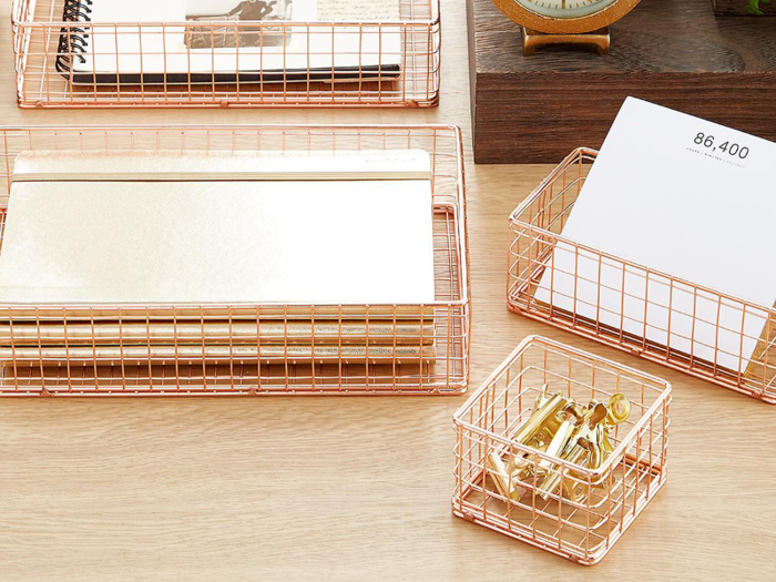 Wire organizers that look good on your desk or in a drawer