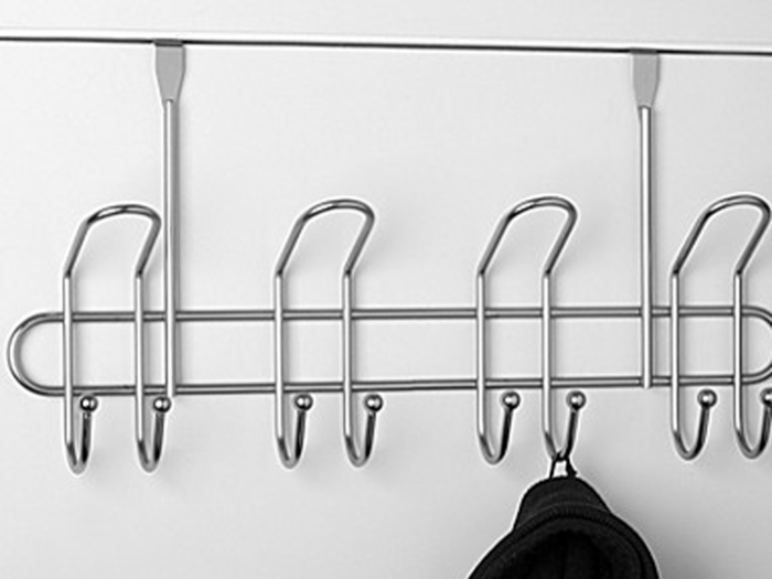 An over-the-door rack for convenient hanging