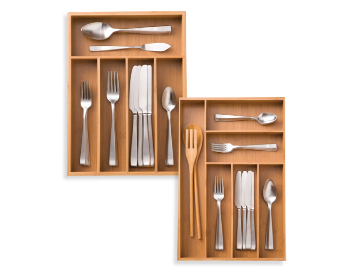 Bamboo trays to keep your cutlery cataloged