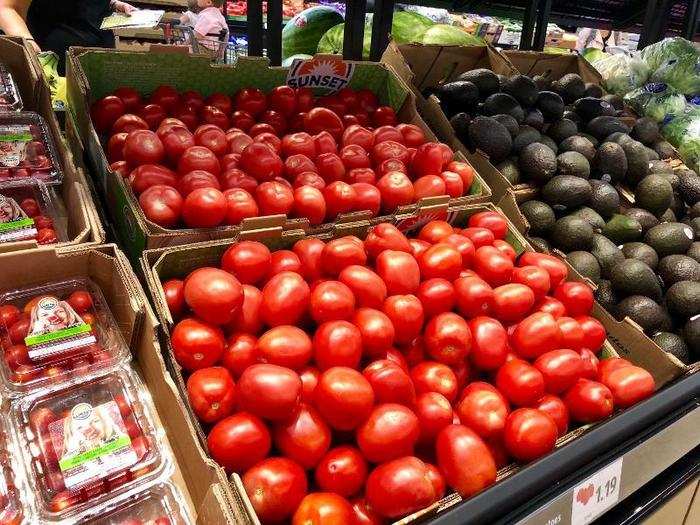 But the store now also offers a number of loose produce items, such as tomatoes and avocados.