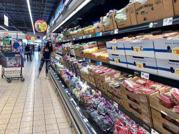 This new store also featured a large selection of refrigerated produce.