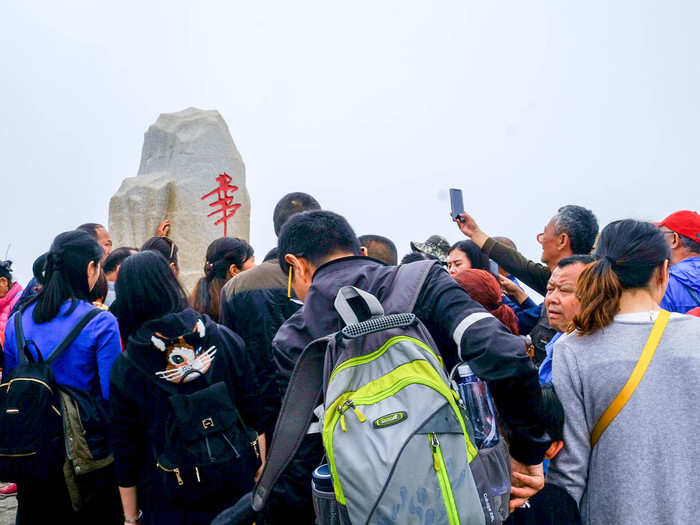 I soon realized the path was busy because everyone was hiking to North Peak, a short hike and the closest peak to the cable car. At 5,295 feet high, it is the lowest of the peaks. The top of North is called Cloud Terrace because it is flat, with cliffs on each side. I couldn