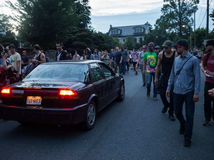 After speeches from students and community members, the group marched out of UVA