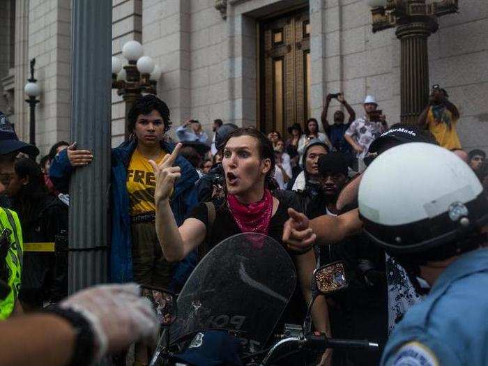 With the exception of a few tense moments between Antifa and police officers, the day remained peaceful.