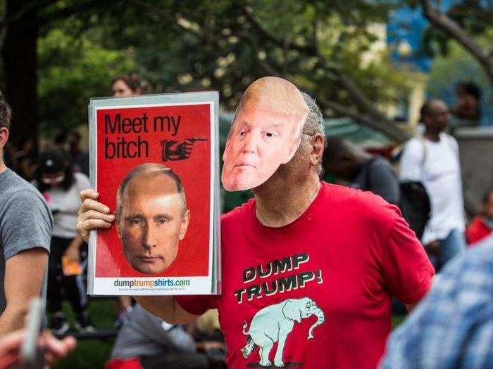 And the signs were creative, with some taking aim at President Donald Trump.