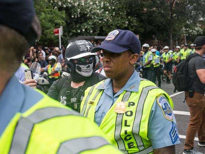 Washington D.C. Metro police were there to escort the white supremacists on their march toward the White House.