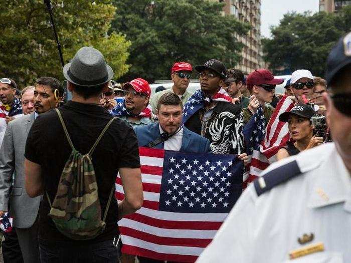 Despite the palatable animosity toward the marchers, their arrival was peaceful, if loud.