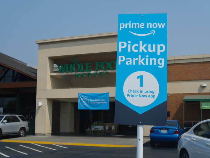 About 30 minutes after checking out on the Prime Now app, I pulled into Pickup Parking Spot No. 1 and followed the instructions to check in on my Prime Now app to notify the store employees that I was here.