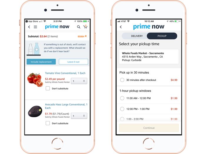 The app will ask you if you want employees to find substitutes for items that are out of stock, which I agreed to. When my list was complete, it was time to choose a pickup time. The fee for a one-hour pickup window is $1.99 if your total is under $35, but I opted for the $4.99 fee that would allow me to pick up my order within 30 minutes of checking out.