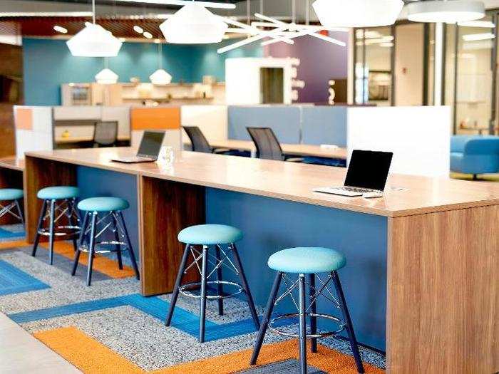 The space features common areas with plenty of space to meet and work ...