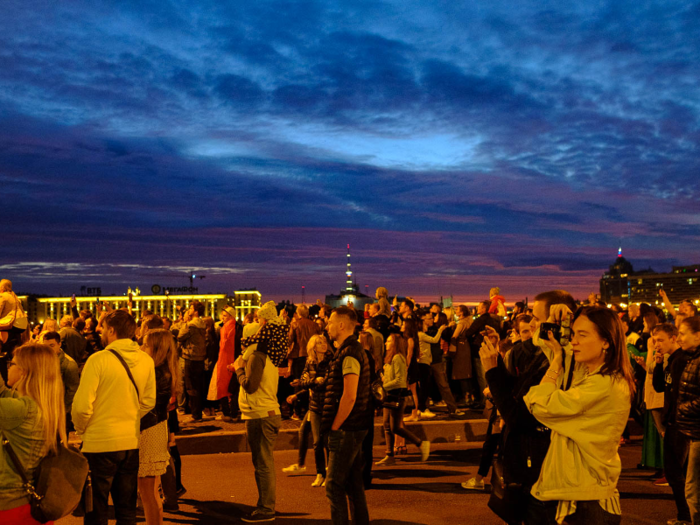 Everyone from children to teenagers to grandparents was in the streets of St. Petersburg celebrating. Just after 1 a.m., it became clear why it is called White Nights.