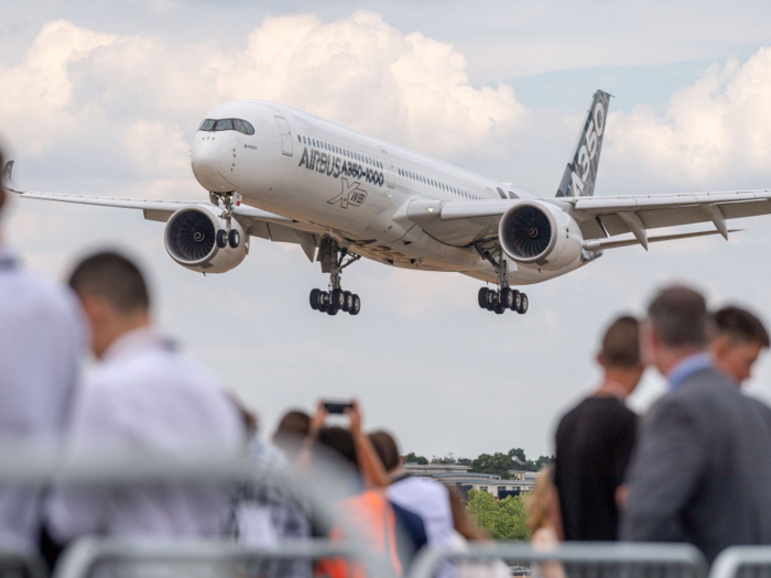 3. Airbus A350XWB: Like the Boeing Dreamliner, the A350 is also among the new generation of fuel-efficient composite airliners. Unlike the 787, the A350 is similar in size to the larger Boeing 777.