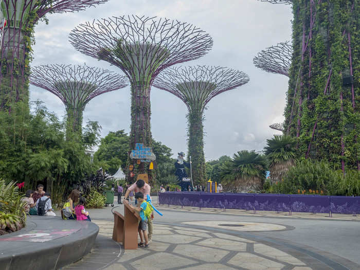 After sufficiently exploring the biodomes, it was time to head to the Supertree grove. I was worried because some tourists had told me it was disappointment. But I can tell you the trees look just as strange and awe-inspiring as in photos.