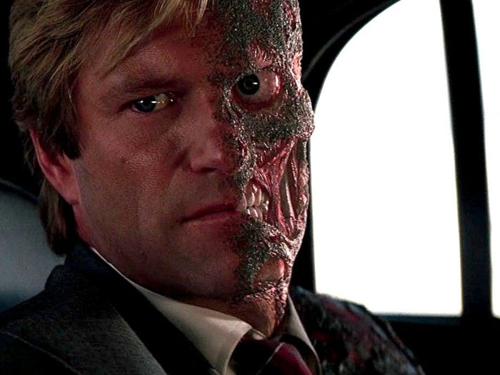 19. Aaron Eckhart as Harvey Dent/Two-Face in "The Dark Knight" (2008)