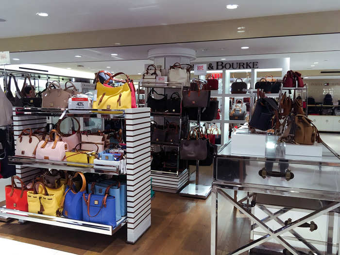 Handbags, shoes, and accessories each had designated floors.