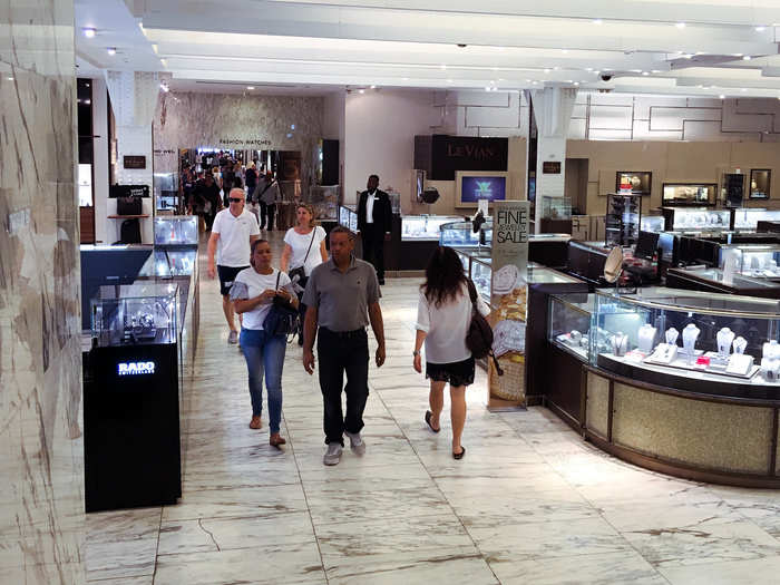 The jewelry department was very high-end. As a whole, the store was much busier than Nordstrom.