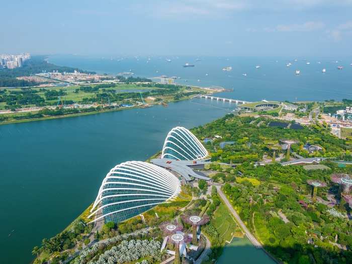 The Marina Bay Sands did provide a perfect view of Gardens By The Bay, the futuristic park featuring more than a million plants, the world