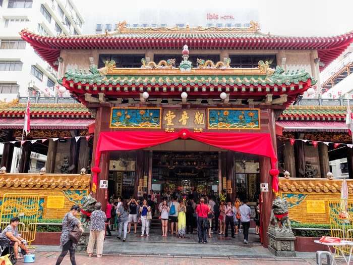 The hotel was right next to Kwan Im Thong Hood Cho Temple. Because of Singapore