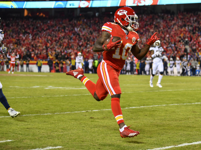 30. Tyreek Hill — WR, Kansas City Chiefs