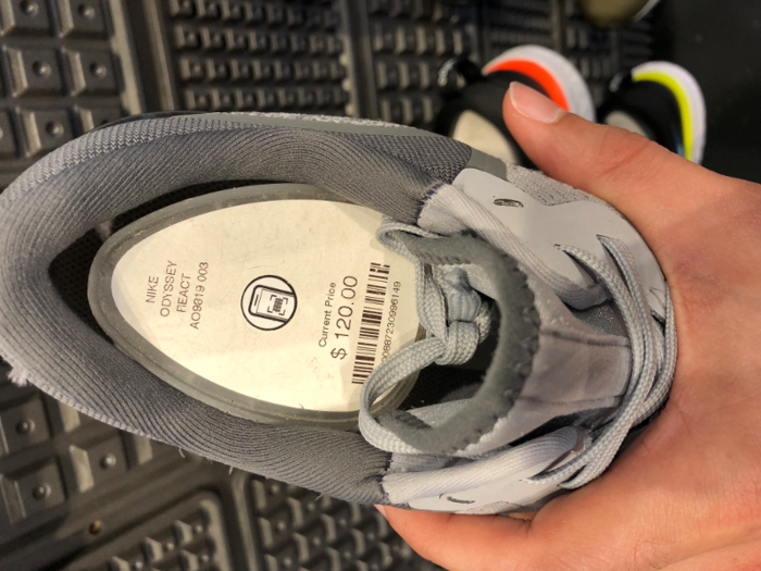 Each shoe has a barcode.