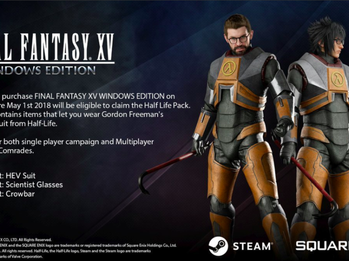 In February of this year, the makers of Final Fantasy XV introduced a Half-Life loot pack, inspiring groans from the still-nostalgic fans.