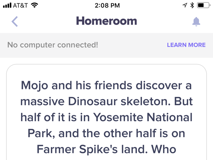 The students then see the premise of the conundrum. Three groups — Mojo and his friends, Yosemite National Park, and a farmer — all have possible valid claims to a dinosaur skeleton.